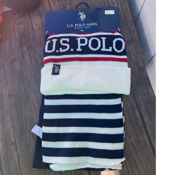 U.S. Polo Assn. Knit Hat & Scarf Cold Weather Set New with Tag USPA - Picture 1 of 4